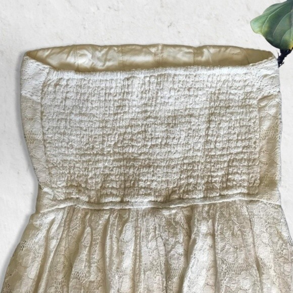 Abercrombie & Fitch Women's Off White Tessa Strapless Lace Dress Size Small - Picture 13 of 13